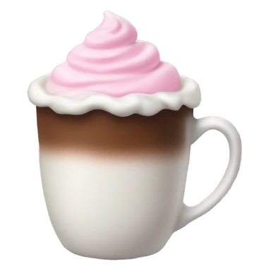 Hot cocoa with pink whipped cream sticker
