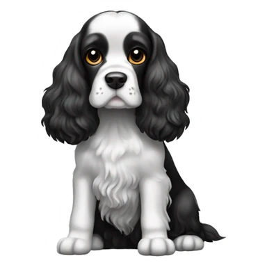 Black and white cocker spaniel  sticker