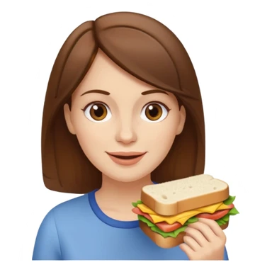 brown hair white women eating a sandwich sticker