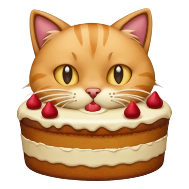 Cat vomiting because of eating cake sticker