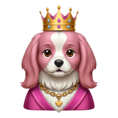 bana şaşkın suratlı yavru king charles köpek yüzü yarat, dişi köpek ve yavru olduğu belli olsun sticker