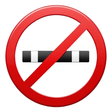 Red prohibition sign, circle with diagonal line crossing through it sticker