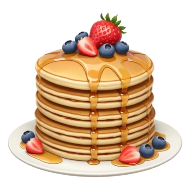 stack of pancakes with strawberries and blueberries, inspired by California sticker