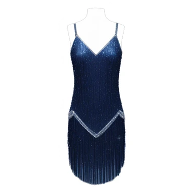 Navy blue sparkly flapper style dress with thin straps sticker
