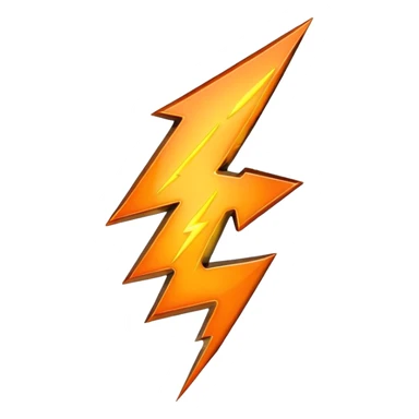 chrome orange lightning bolt  sticker