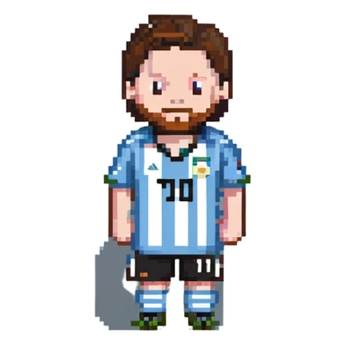 Lionel Messi, famous soccer player with Argentina jersey sticker