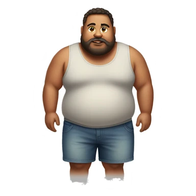 Fat guy with tanktop and shorts sticker