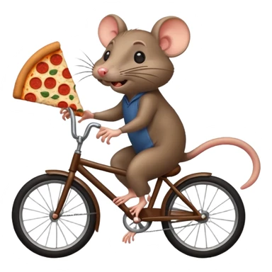 rat stealing pizza on a bike sticker