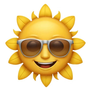 bright sun with sunglasses, cheerful summer vibe sticker