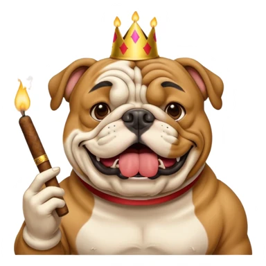 A Bulldog celebrating his birthday with 1 cigar in his mouth sticker