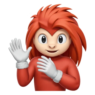 Sonic the hedgehogs friend knuckles a red animal with peach arms and white gloves he’s a echidna sticker