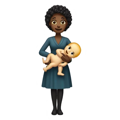 Lady holiding a midget sticker