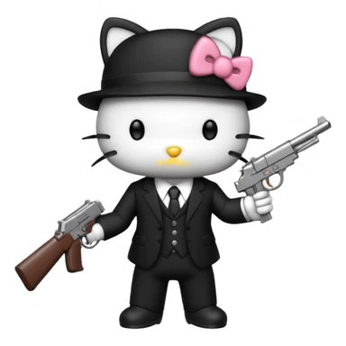Gangster hello kitty sticker