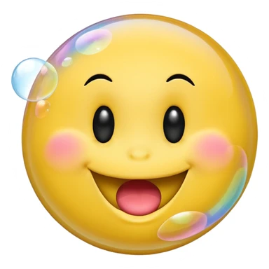 Smiley face blowing bubble sticker