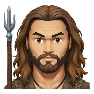 Jason Momoa with long hair and beard sticker
