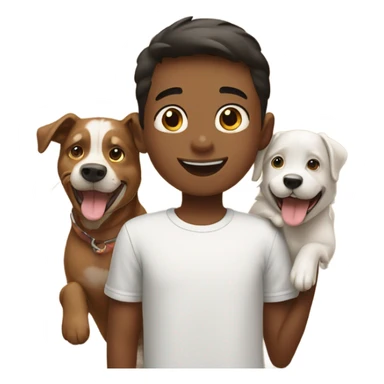 dogs with boy sticker