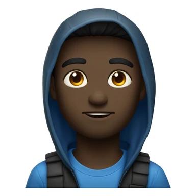 Genera un emoji de un chico trigueño, ojos azul oscuro, pelo negro lacio, con un lunar abajo del ojo derecho y otro lunar en la mejilla del lado izquierdo  sticker