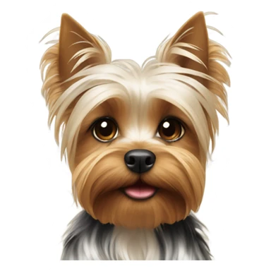 Yorkshire terrier with a white plaid sticker