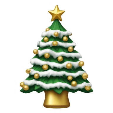 a Christmas tree with white and gold decorations sticker