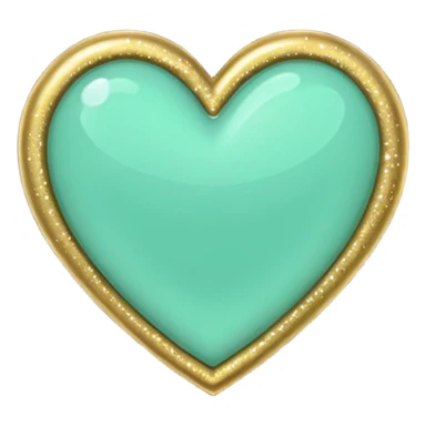 mint green heart with gold sparkles sticker