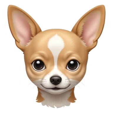 A black and white chihuahua emoji please with a thin white line on the center of head nose pointy sticker
