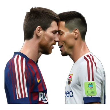 Ronaldo kissing messi sticker