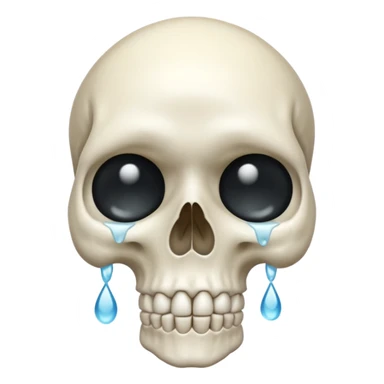 Skull crying loudly and alot sticker
