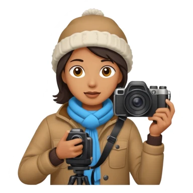 fotographer with winter clothes sticker