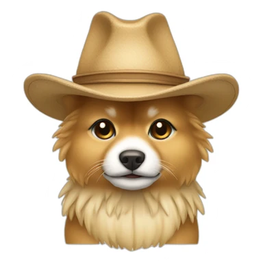 beige zwergspitz with strawhat and boots sticker