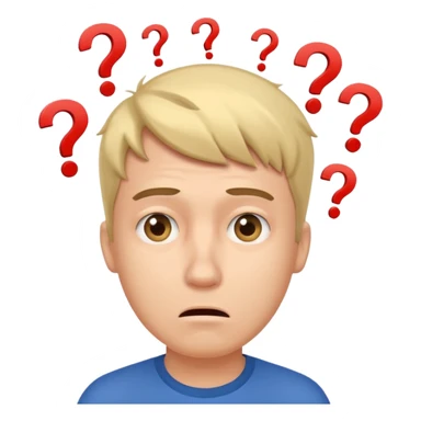 confused guy meme with question marks sticker
