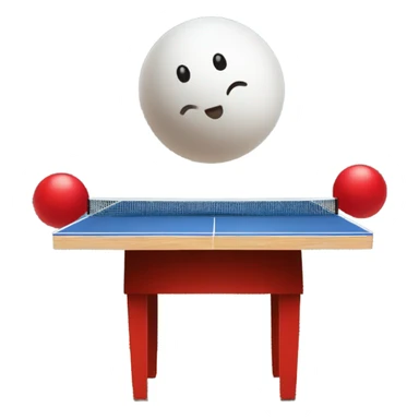 Ping pong ball in the air on way into red solo cup which is on a table sticker