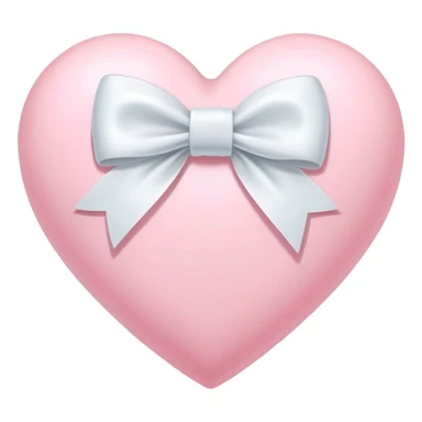 Pastel pink heart with white bow sticker