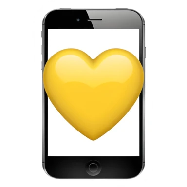 Fusiona un corazón de iPhone de color amarilla con color negro otro como el tercero pero sin el rabo de arriba sticker