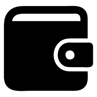 wallet icon, solid fill, bold and easily recognizable sticker