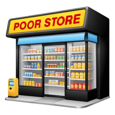 Convenience store named poor store and more sticker