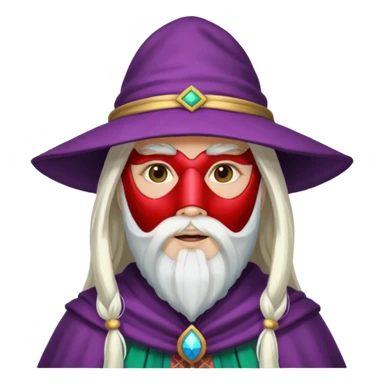 masked Women with hat long white hair & bearded sticker