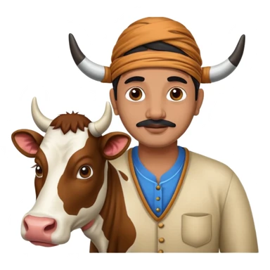 Indian man withh cow sticker