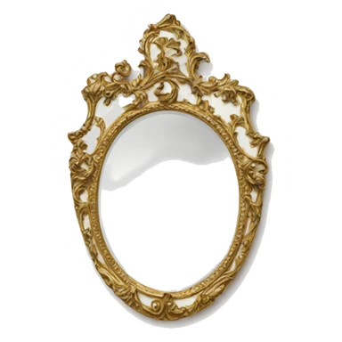 vintage rococo white hand mirror sticker