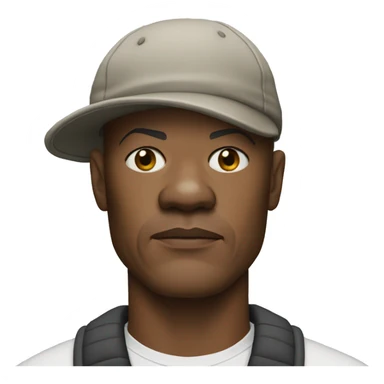 bald samuel l jackson serious wearing shirt and backwards Kangol sticker
