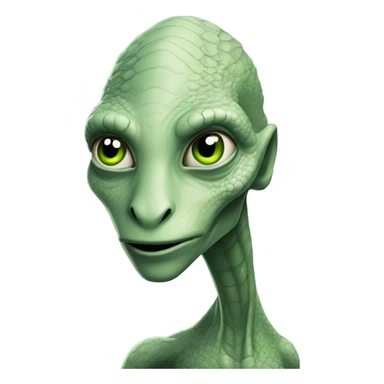 a Reptilian alien white woman sticker