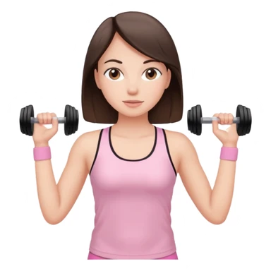 brunette straight hair in baby pink gym wear sticker