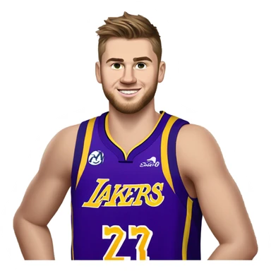 Luka Doncic in lakers jersey sticker