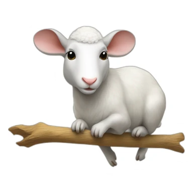 Souris sur une chevre sur un ane sticker