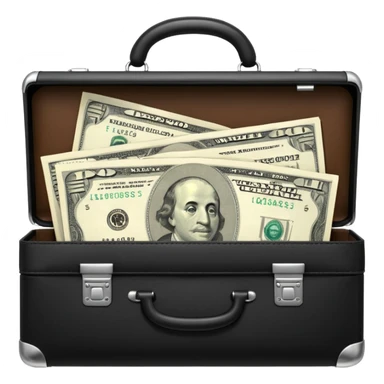 open wifi money bill filled briefcase sticker