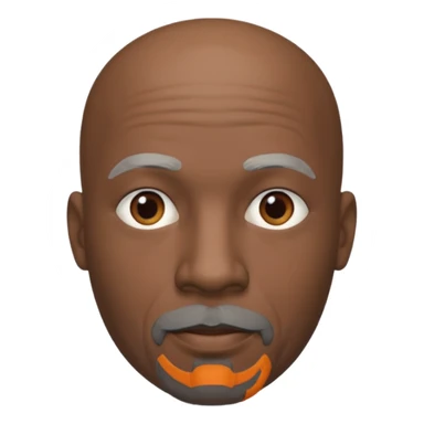 African american man bald head gray goatee no mustache  sticker