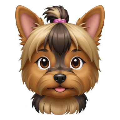 a Yorkshire Terrier face with ponytail  sticker