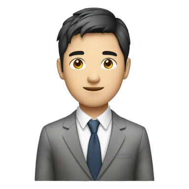 young male asian office worker sticker