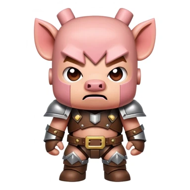 angry Minecraft baby Piglin in leather armor sticker