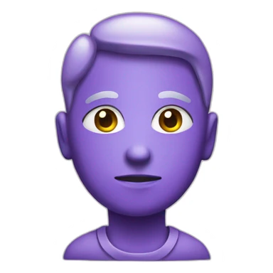 un personnage sous forme de point d'interrogation violet sticker