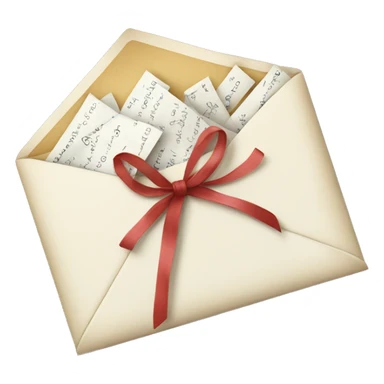 vintage love letters in envelope tied with a baby white ribbon  sticker